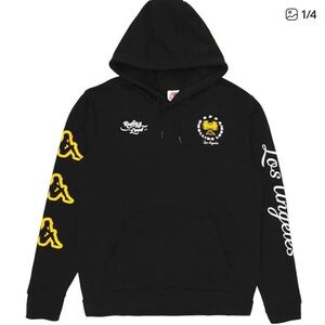 Kappa X Rolling Loud Men's Los Angeles Concert Hoodie Sweatshirt Black SZ Large